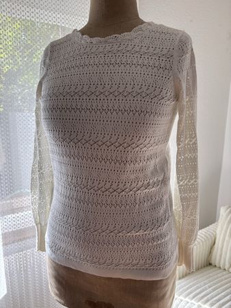 Sézane Brandy Jumper Ecru Gr. S – 100% Bio-Baumwolle