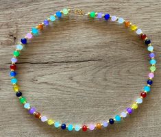 Bunte Kette / Halskette aus Glasperlen - Neu & handgemacht