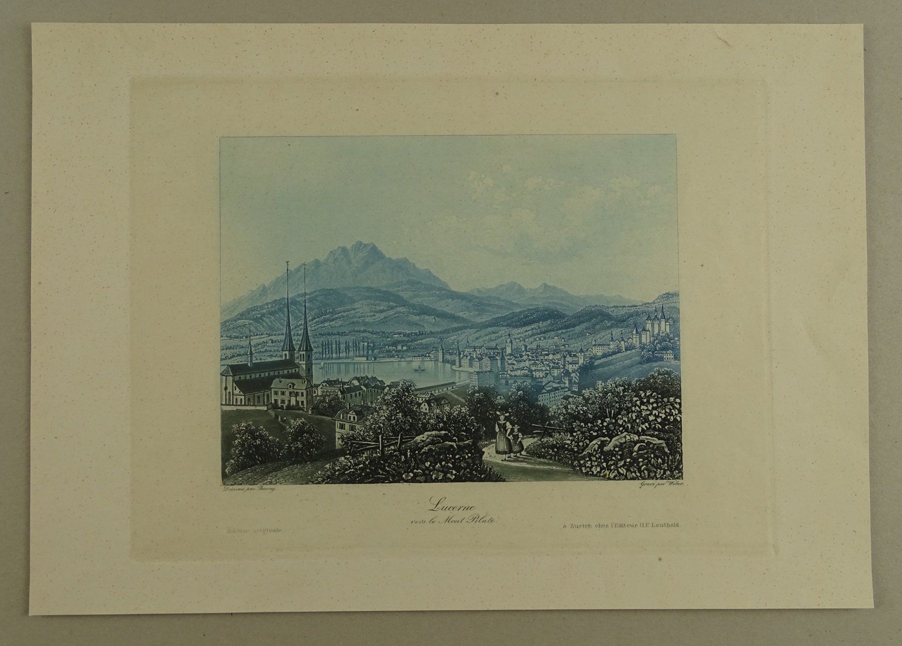 Incisioni: LUZERN, AQUATINTA UM 1840 – Usato da Grüningen venduto da Kartensammler