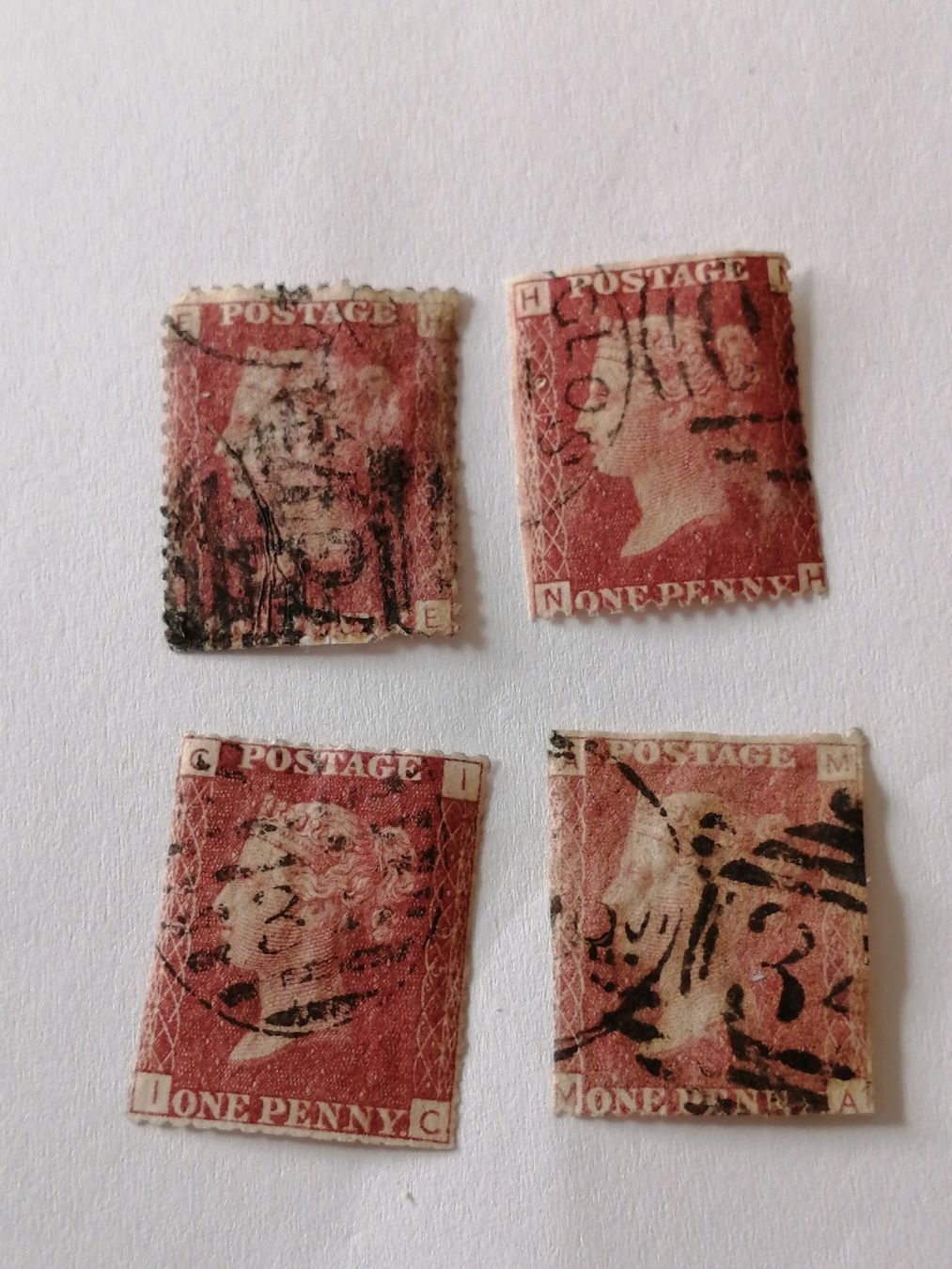 Tutti i francobolli: 4mal One Penny Reds 1864 bis 1881  – Usato da Happerswil venduto da tschergi