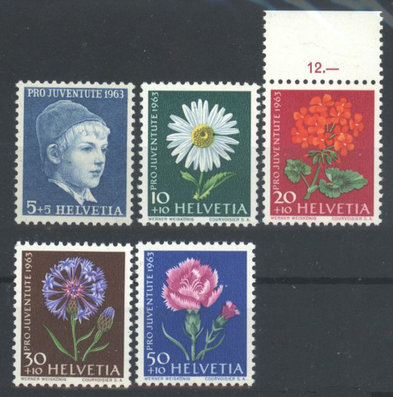 Tutti i francobolli: 1963, Pro Juventute, Papier mit Leuchtstoff ** – Usato da Willisau venduto da Vollstempel