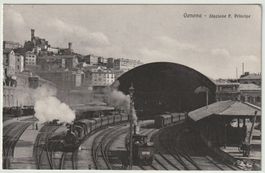 Bahnhof Genova, stazione Piazza Principe, Dampfloks, 1910