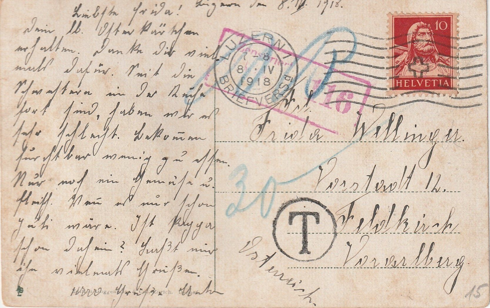 Cartoline postali: Luzern. Postbote mit Tasche und Leporello – Usato da Bronschhofen venduto da Astore 1