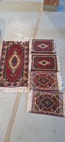 Set von 5 Miniatur Teppichen orientalisch rot gewebt
