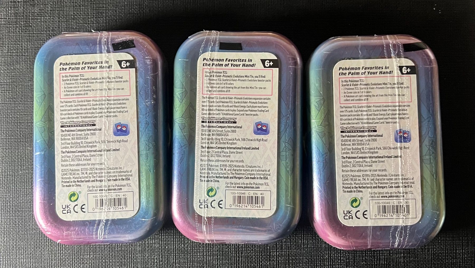 Pokémon Sammelbilder & Trading cards: 3x Pokemon Prismatic Evolution Mini Tin English – Neu und originalverpackt aus Appenzell von RMBricks 1