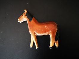 Schönes Holzpferd, handgeschnitzt, Vintage Spielzeug Pferd