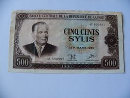 Guinea Guinee 500 Sylis 1960, P27, VF (Serie AE)
