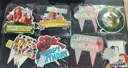 8 Pack Torten Deko Spongebob, Spiderman, Flamingo Neu