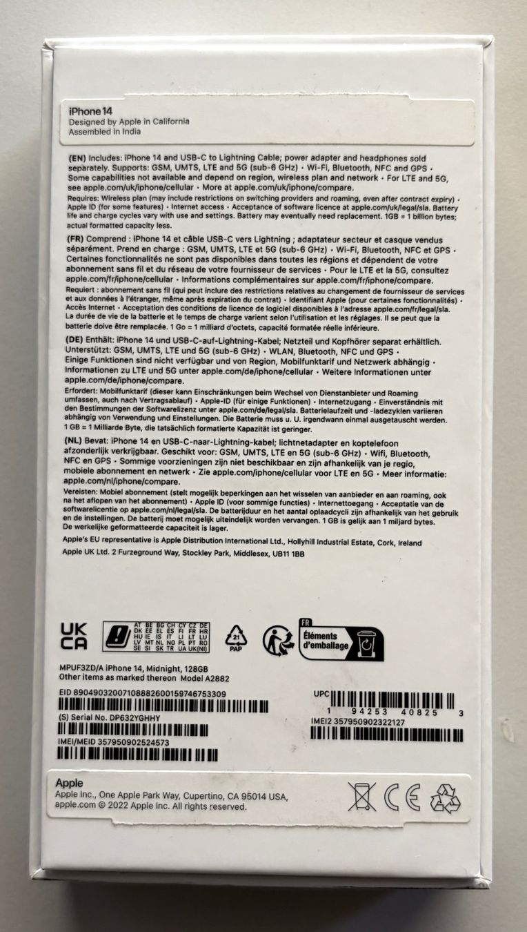 Apple Handys / Smartphones: iPhone 14 mit 128 GigaByte, Farbe Midnight, wie neu – Gebraucht aus Basel von ren_boz 7