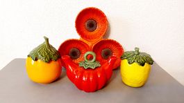 Vintage Design Keramik Dose Früchte Orange (Stil 70er