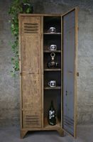 Spind, Kleiderspind, Garderobe, Metallspind in Holzoptik