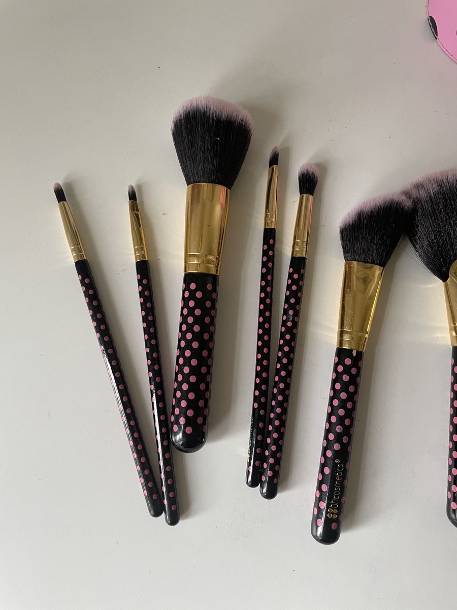 Make-up: Make-up Pinsel Set mit Etui rosa Punkte – Usato da Bern venduto da Corinn_na 2