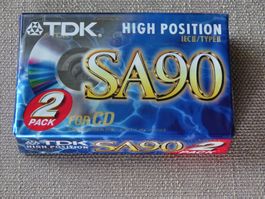 TDK SA90 2er Pack High Position IEC II Type II Kassetten neu