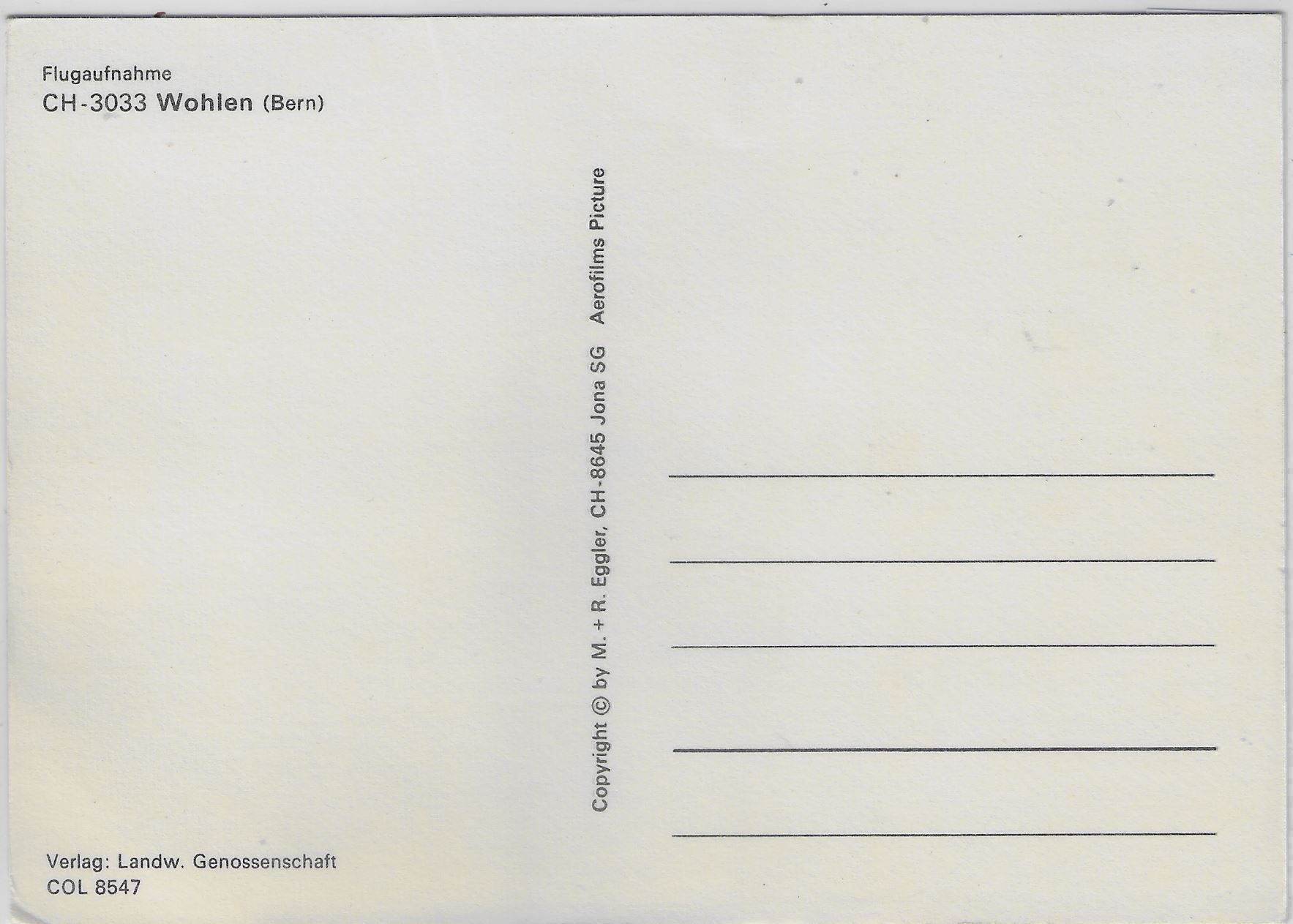 Cartoline postali: Flugaufnahme Wohlen BE Bern – Usato da Ettingen venduto da Kartenplanet 1