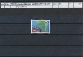 1991 "Internationaler Eisenbahnverkehr", ** postfrisch