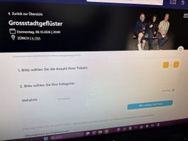 2 Tickets für Grossstaftgeflüster am 08.10. in Zürich