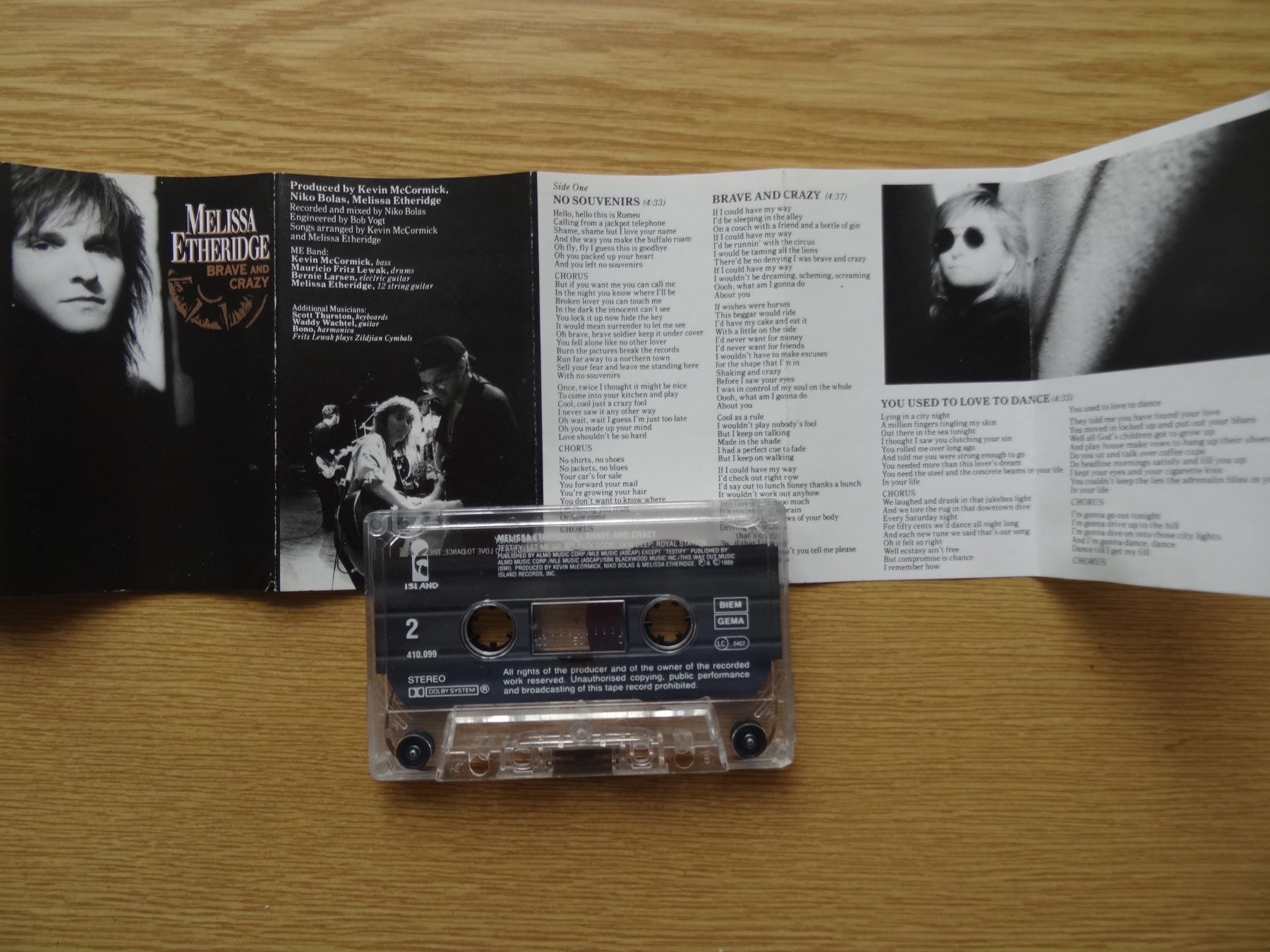 Musicassette: Melissa Etheridge "Brave and Crazy" (1989) MC – Usato da Zürich venduto da burdan 1