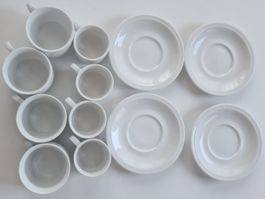 8 Kaffetassen, 4 Merkur mit Unterteller,  4 Espresso Bavaria