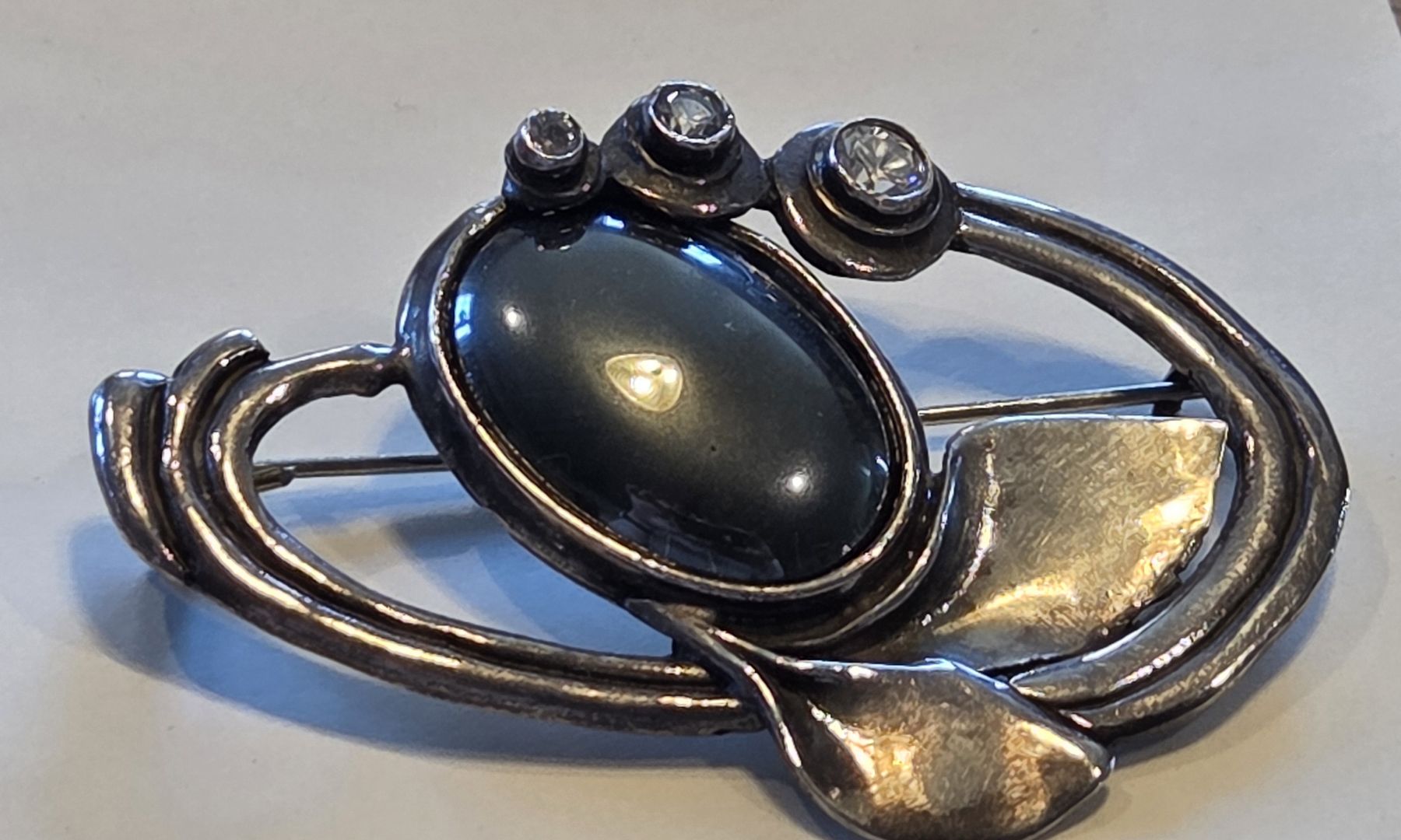 Broches & Aiguilles: 925 Silber Brosche mit 3 Steinen – D'occasion à Rehetobel par hobirot01 6