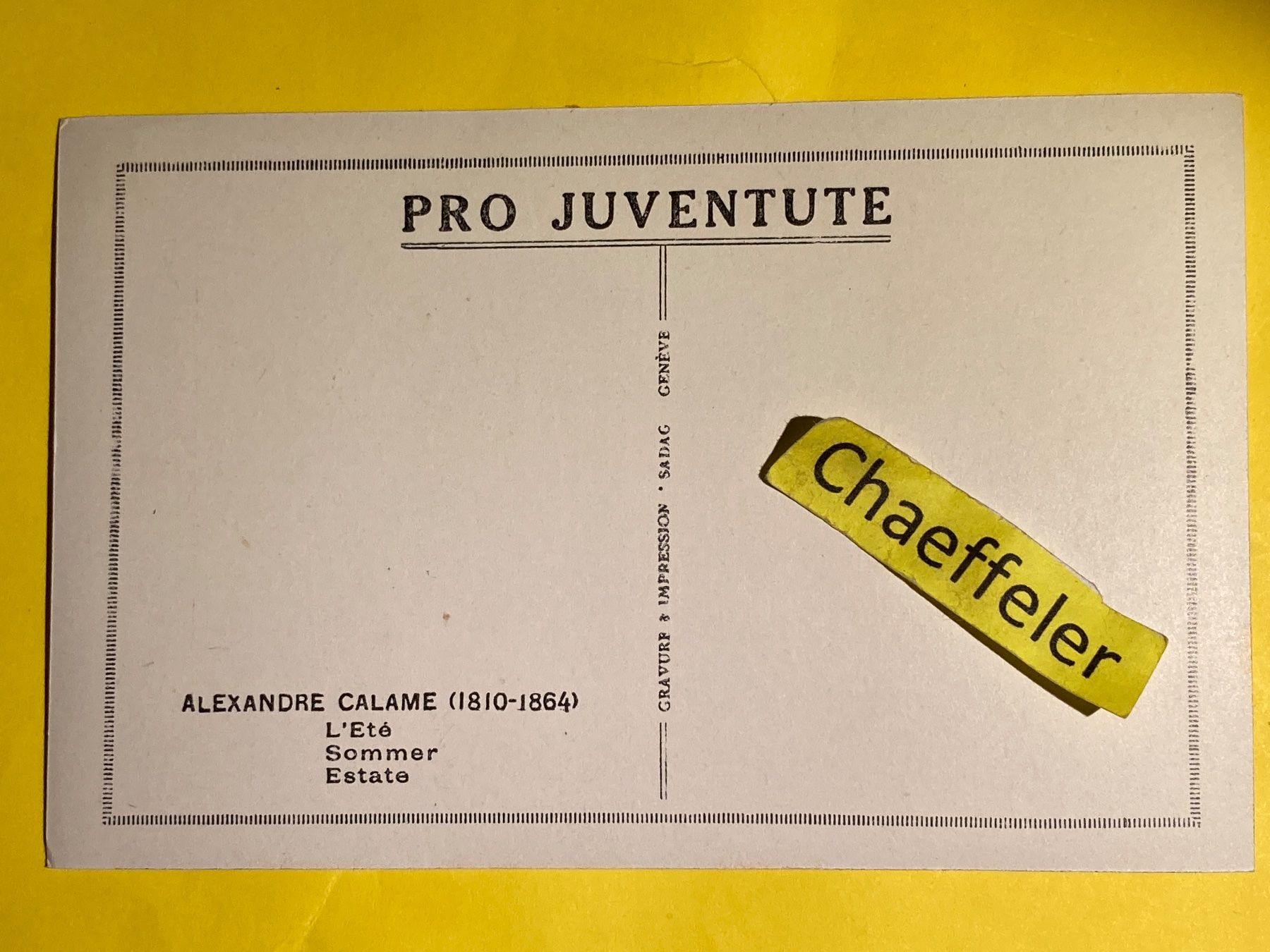 Cartoline postali: Kunstkarte Pro Juventute – Usato da Zürich venduto da Chaeffeler 1