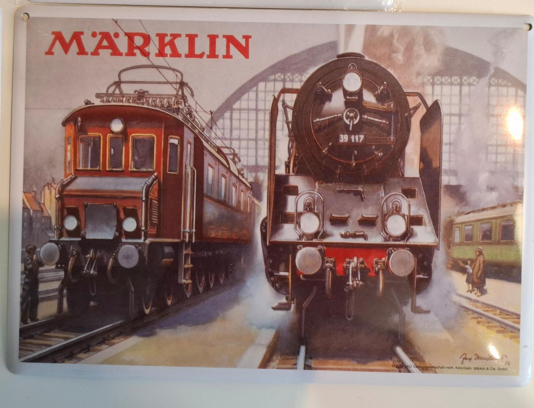 Insegne: 4 Blechschilder Eisenbahn Nostalgie-Look, sehr schön! – Usato da Alpnach Dorf venduto da Dekon20 3