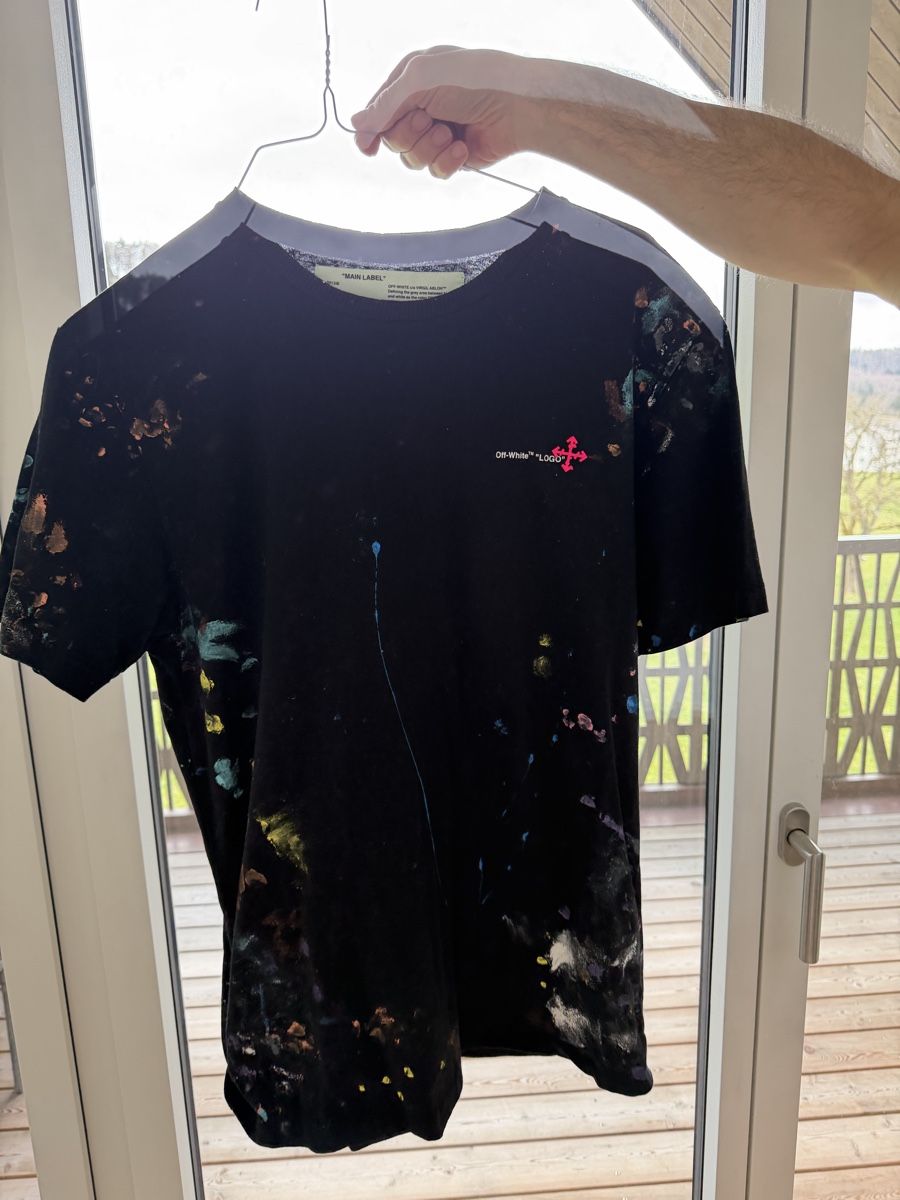 Off-White T-shirt: Off-White T-Shirt Paint Splatter Schwarz, Grösse L – Nuovo (secondo la descrizione) da Zürich venduto da gilbert_co