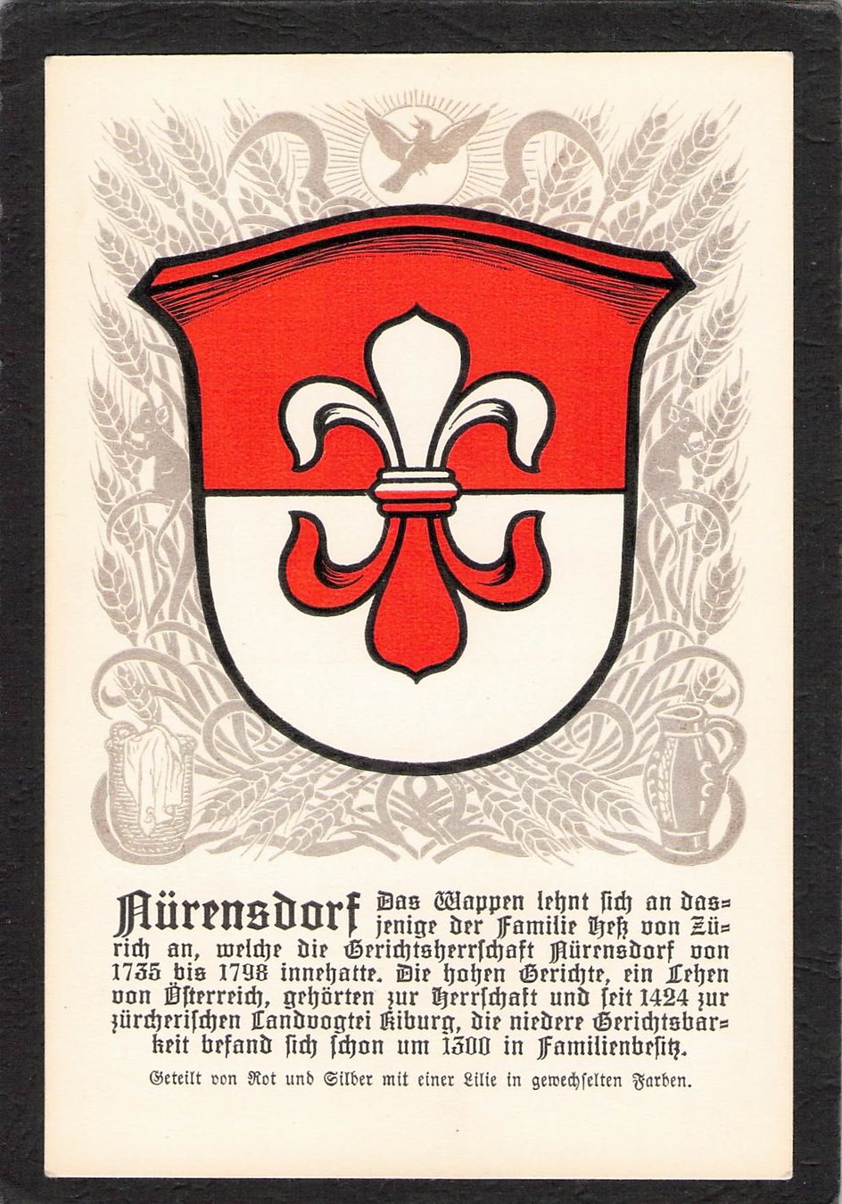 Cartoline postali: Gemeindewappen Nürensdorf ZH – Usato da Reichenburg venduto da ibiza18