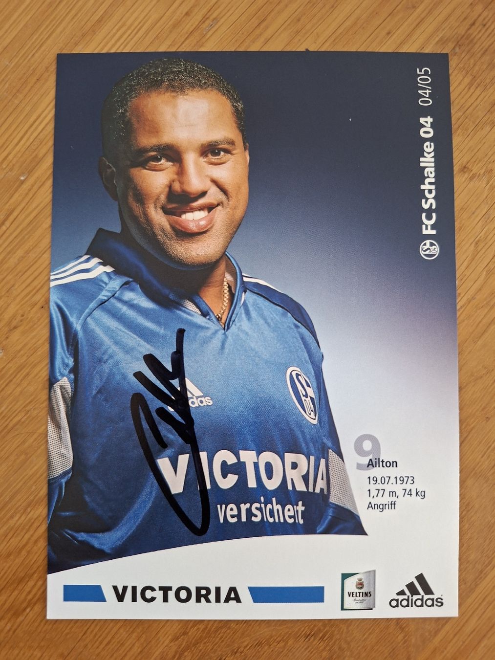 Autografi: Ailton Autogrammkarte Schalke 04 – Usato da Thun venduto da wuschu