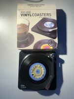 Vinyl Schallplatten Untersetzer Set mit Halter, Neu!
