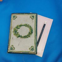 Antikes Notizbuch Stickerei + Bleistift Jos. Illfelder 1877