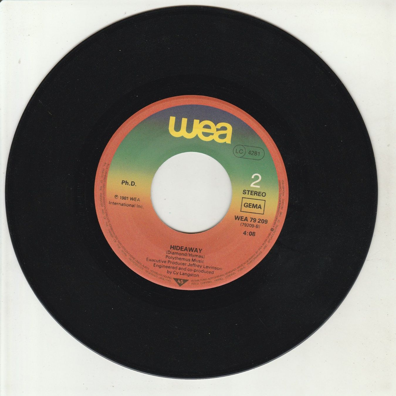 Vinyles: Ph.D. - I won't let you down 7" Vinyl 1981 – D'occasion à Tübach par JamesStone 3
