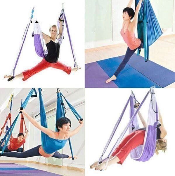 Sangle Hamac Porte Pour Pilates, Yoga Aérien, Fitness - Entraînement Gym - Violet