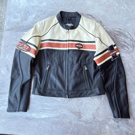 Veste moto en cuir Harley-Davidson - Taille L - Style motard