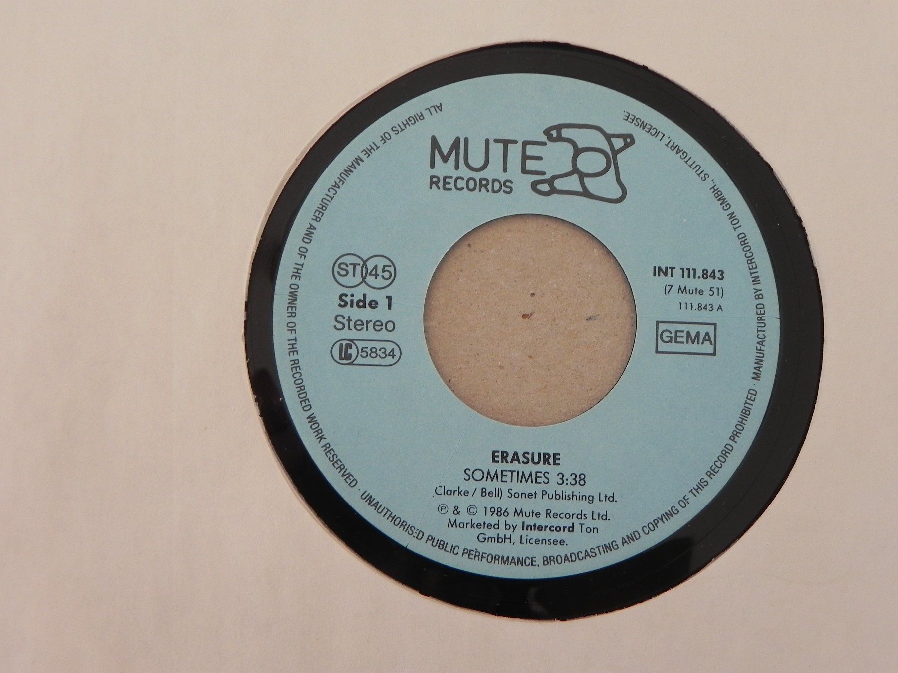 Dischi in vinile: Single Brit. Synthie Pop Dance Duo Erasure 1986 Sometimes – Usato da Siebnen venduto da krimsie 2