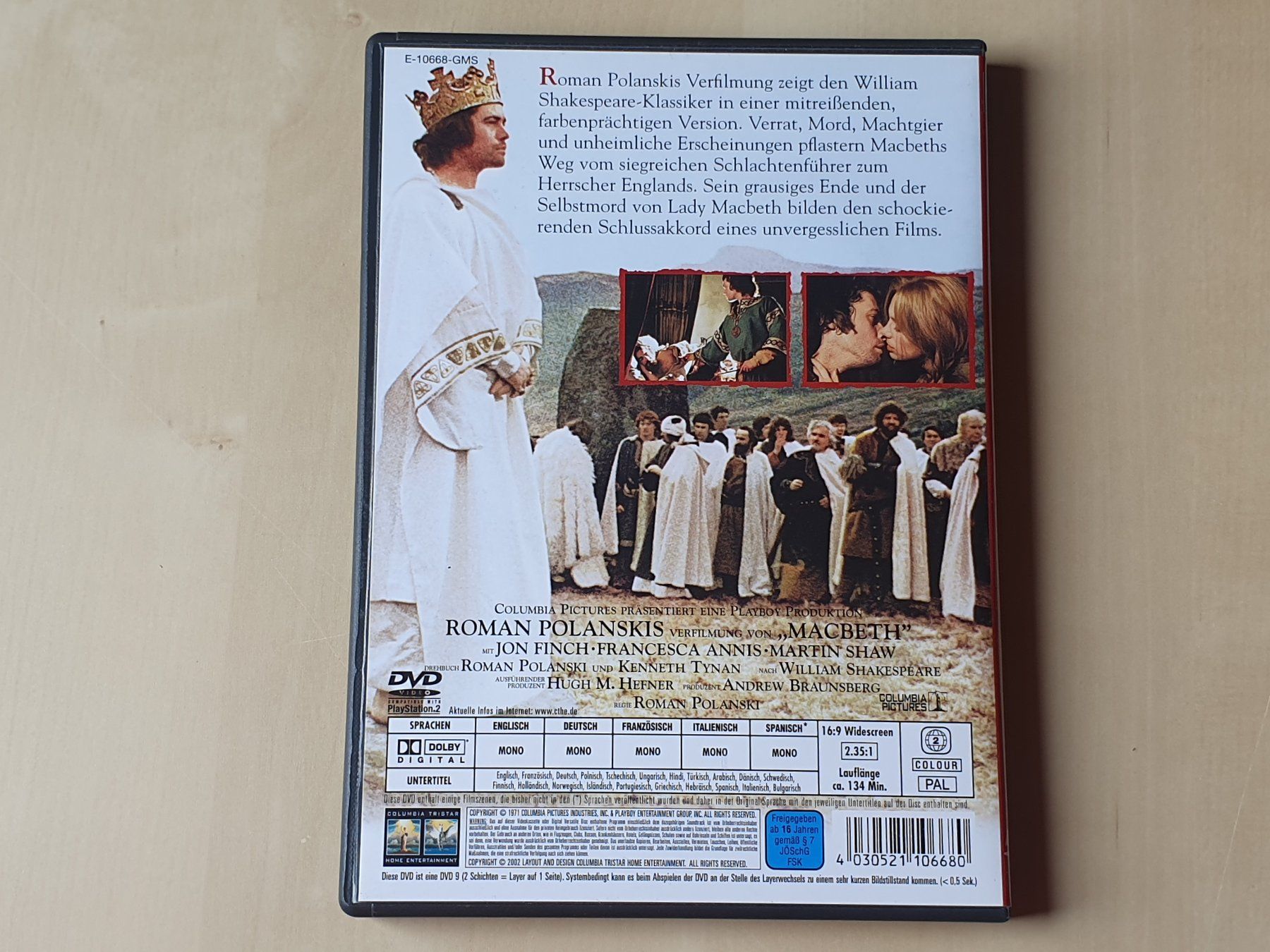 Tous les DVDs: Macbeth 1971 – D'occasion à Stansstad par collectorsshop 1