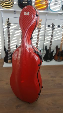 4/4 fiberglass Cello koffer rot , neuwertig