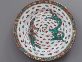 Antiker Chinesischer Porzellanteller Drache & Phönix 🐉🐦