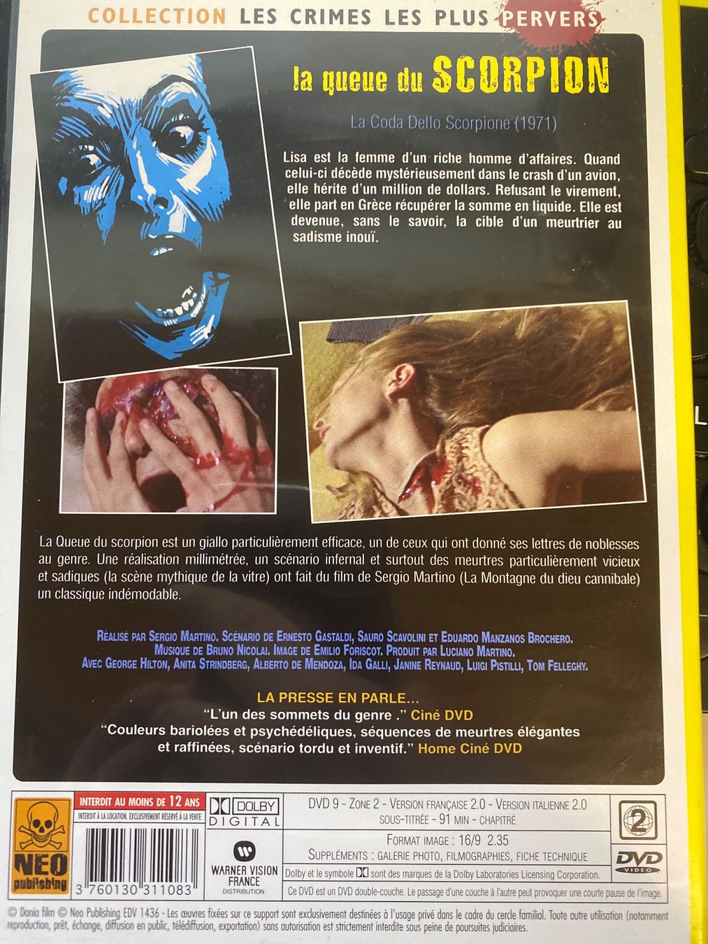 Tutti i DVDs: La Queue du Scorpion DVD Thriller culte Sergio Martino – Usato da Le Brassus venduto da cinema13 1