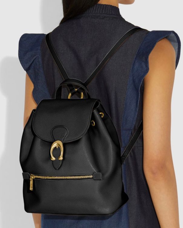 COACH RUCKSACK TASCHE SCHWARZ GOLD LEDER SEHR PRAKTISCH (Gebraucht) in ...