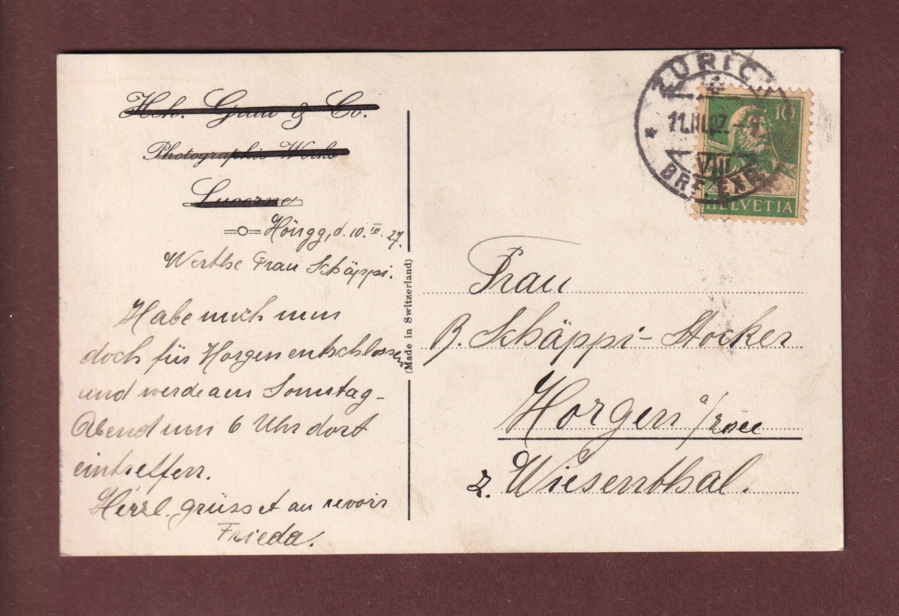 Cartoline postali: GUNTEN - Teilansicht - 1927 – Usato da Pully venduto da nicecards-shop 1