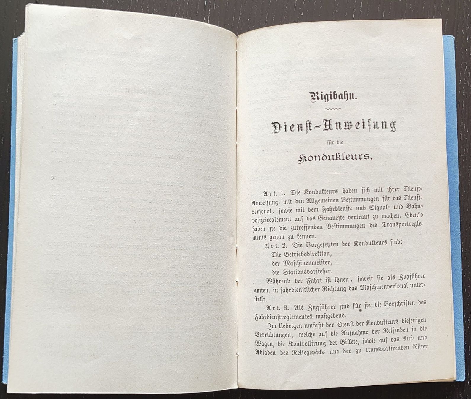 Documenti: VRB Rigi-Bahn Dienstreglement 1889 – Usato da Biberist venduto da Slick 8