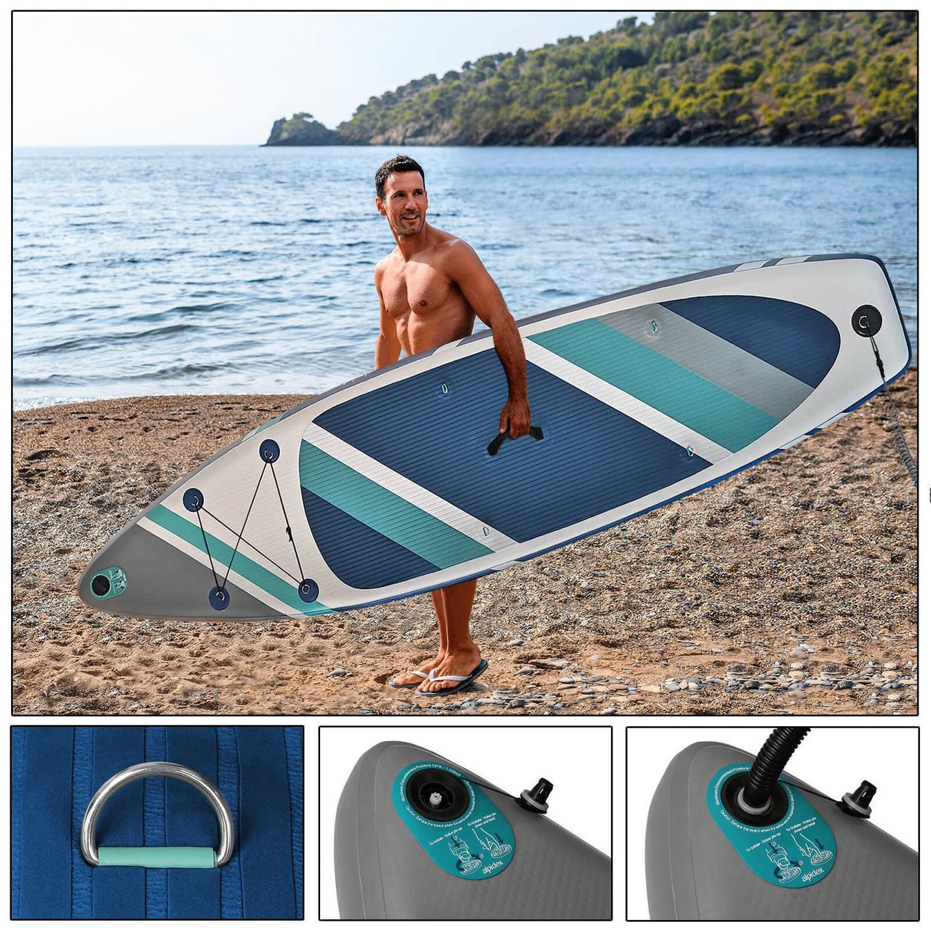 Tavole da surf e di nuoto: Stand up Paddle Board bis 200kg - Komplettset - WHITE – Nuovo e nell'imballaggio originale da Wallenwil venduto da toesstal-vertrieb 6