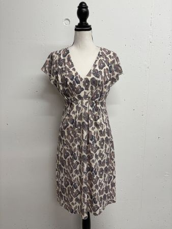 FFC Kleid im Leo-Look Gr. 36 grau kurzarm