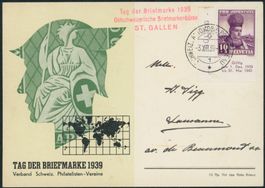 1939 - Tag der Briefmarke - Bern - Karte • dt · St. Gallen