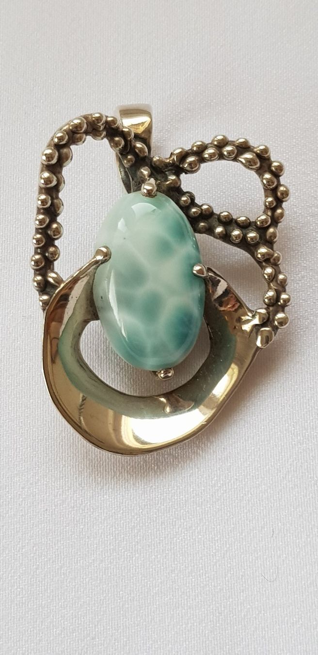 Ciondoli: Anhänger 950er Silber mit echtem Larimar-Stein massiv – Nuovo (secondo la descrizione) da Dällikon venduto da Toyfan 4