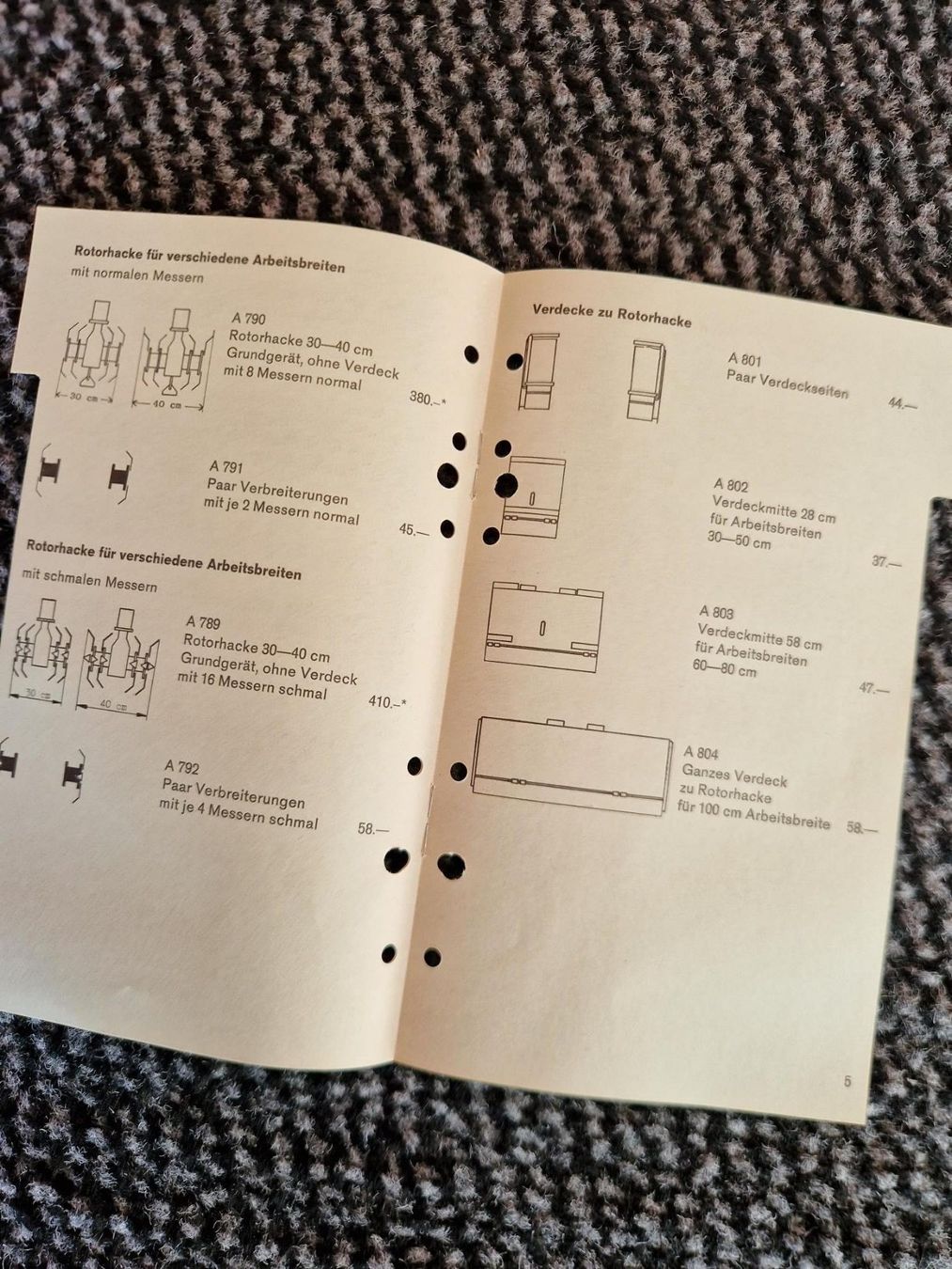 Aebi Documenti: Original Preisliste Aebi AM15 Motormäher – Usato da Dürnten venduto da Bachtel84 2