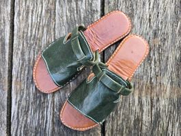 Sandalen: Leder grün (36/37)-Unikat aus Taroudant