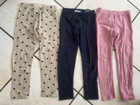 3 süsse H&M Leggings Gr. 110, Mädchen, Top Zustand!