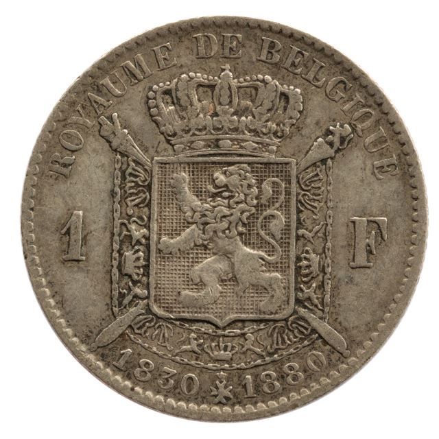 Tutti le monete: Belgien 1 Franc 1880 Silber – Usato da Rotkreuz venduto da Swiss-Coins
