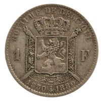 Belgien 1 Franc 1880 Silber